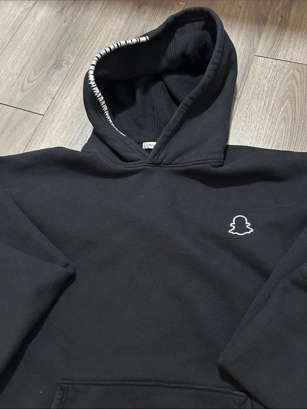 Madhappy Black Hoodie with Small White Outline Logo